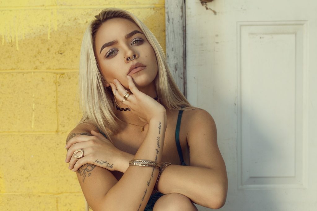 beautiful girl with nose piercing